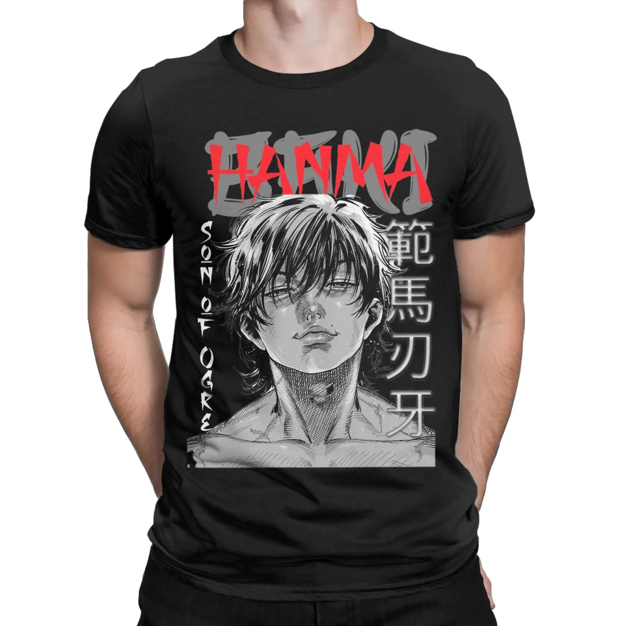 Impresionantes camisetas Baki Hanma the Grappler para hombre, camiseta de algodón puro con cuello redondo, camiseta de manga corta, ropa Original