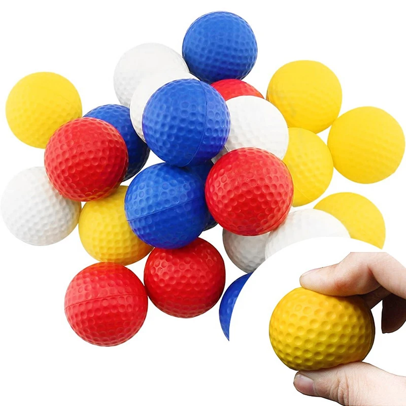 10pcs PU Foam Solid Sponge Soft Indoor Golf Practice Ball 4.2cm Children's Stress Relief Kneading Toy Golf Contact Accessories