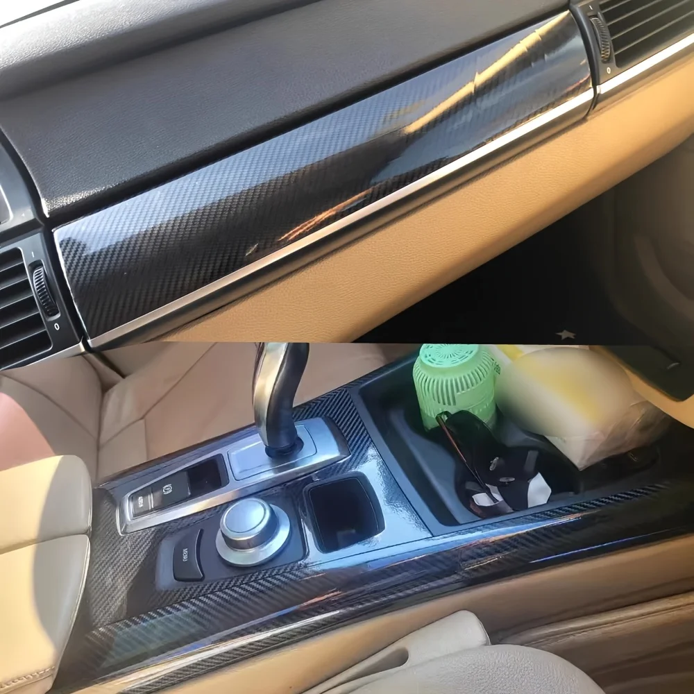 

Для BMW X5 E70 2008-2013 внутренняя центральная панель управления дверная ручка 5D наклейки из углеродного волокна наклейки аксессуары для стайлинга автомобилей