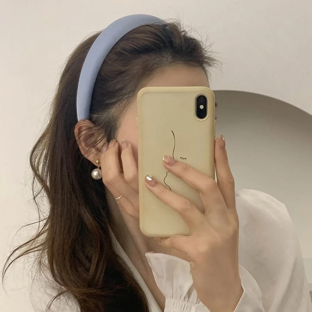 1 Piece of Women's Sponge Classic Headband to Increase the Top of the Skull, French Face-Showing Small Headband, Simple, High-En