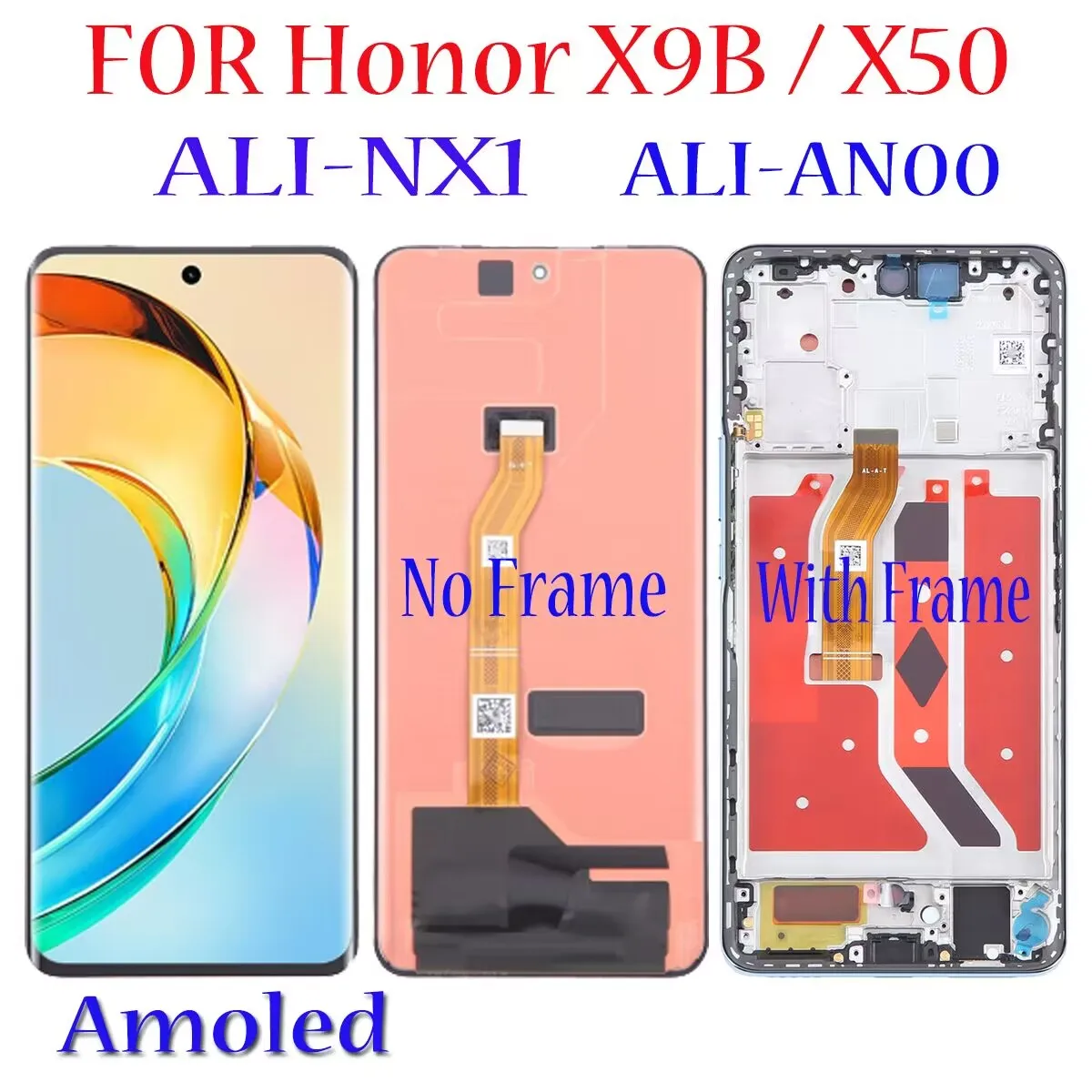 AMOLED LCD Display Touch Screen Replacement Digitizer Assembly For Honor X9B ALI-NX X50 ALI-AN00