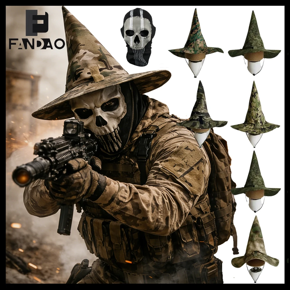 

Тактический камуфляжный комплект: шляпа-колпак и маска-череп для страйкбола, косплея Ghost из COD 19, ночного штурма, охоты, ветрозащитный, дышащий, боевое снаряжение