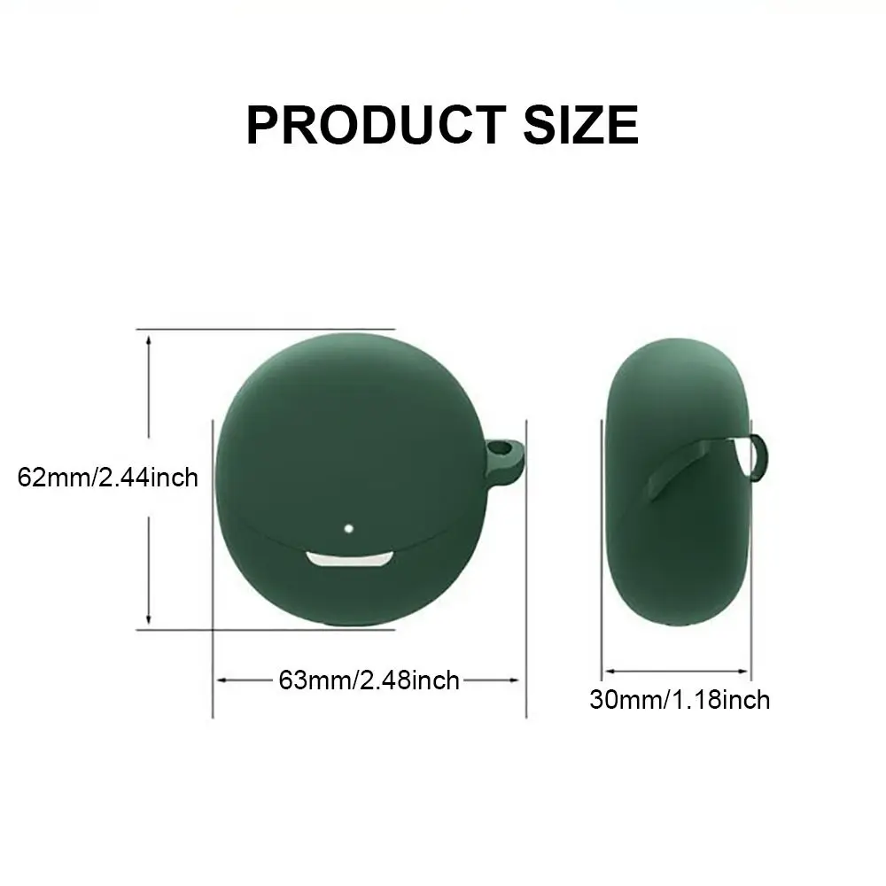 Silicone Earbuds Protective Case Dustproof Anti-drop Wireless Earphone Shell Soild Color Washable for OPPO Enco Air3