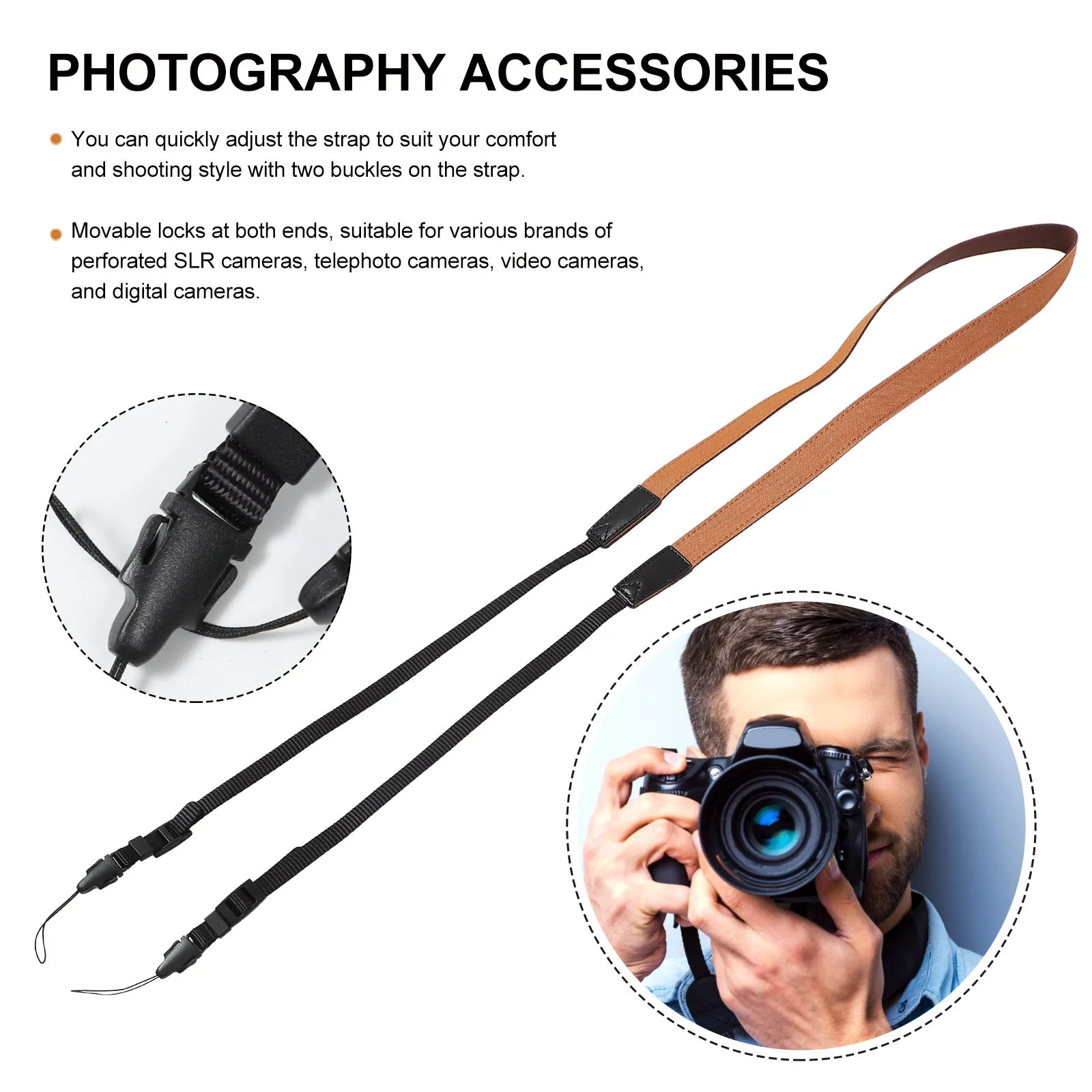 

Retro Strap Adjustable Quick Release For Dslr Mirrorless Camera Neck Strap Photography Accessories Camera Lanyard