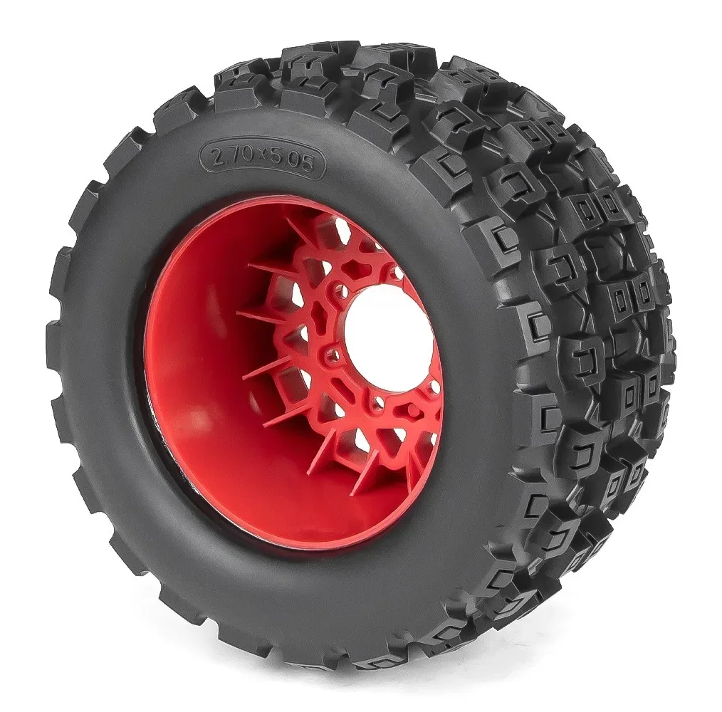 Pneu de caminhão dublê monstro, 4 unidades, 128mm 1/10 12mm e 14mm hex para trxs maxx arrma granito kraton outcast tamiya losi redcat