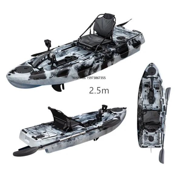 

Popular 2.5m Pedal Kayak Single Sit-On-Top Sea Kajak for Surfing and Fishing Made of Durable HDPE Hull Material