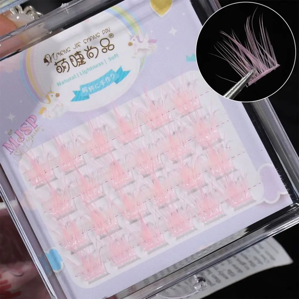 

New Colorful Segment Eyelashes 3D Mink Hair Soft Stem Colorful Lashes Wispy Natural Individual Lashes for Eyelash Extension