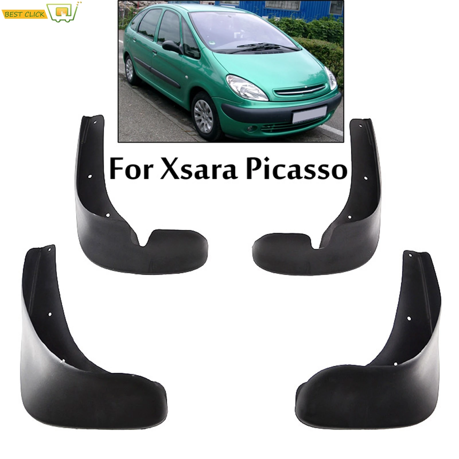 Car Mud Flaps For Citroen Xsara Picasso 2000-2012 Splash Guards Mudflaps Dirty Traps Fender Flares Front Rear Mud Flap Mudguards