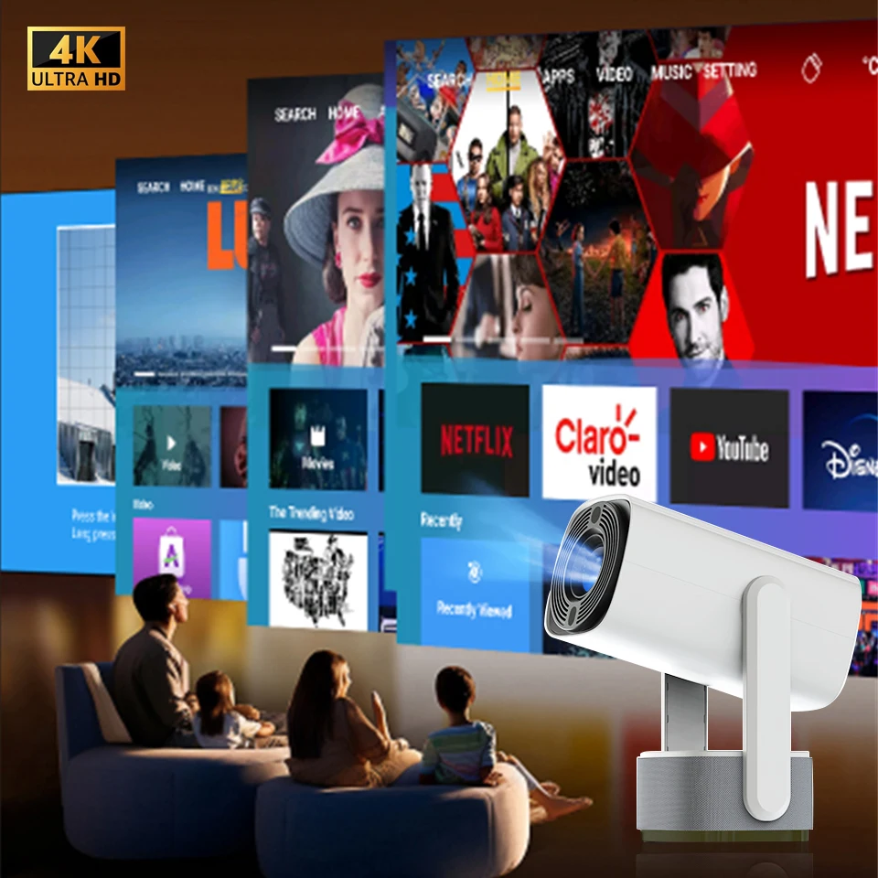 

LED Portable Projector 4K 1080P 500ANSI WiFi 6 BT5.2 Auto Focus Android 11 Projectors Support Full HD 1080P Home Outdoor Cinema