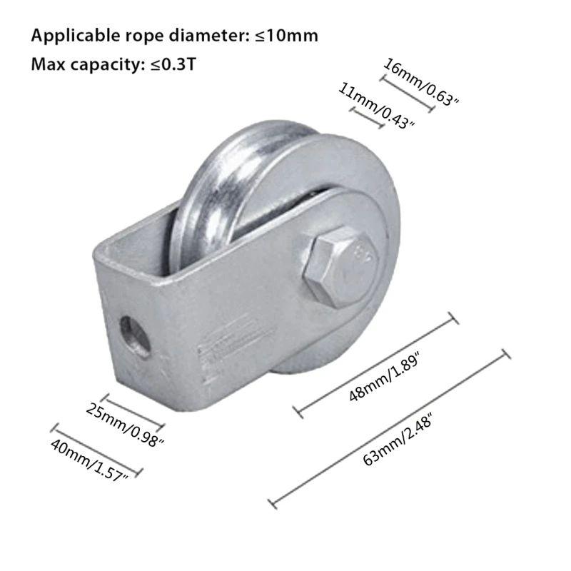 0.3Ton Katrol Roller Professionele Stevige Lifting Wiel Rvs Half Omhulde Lager Voor Draadkabel Katrol Nieuwe