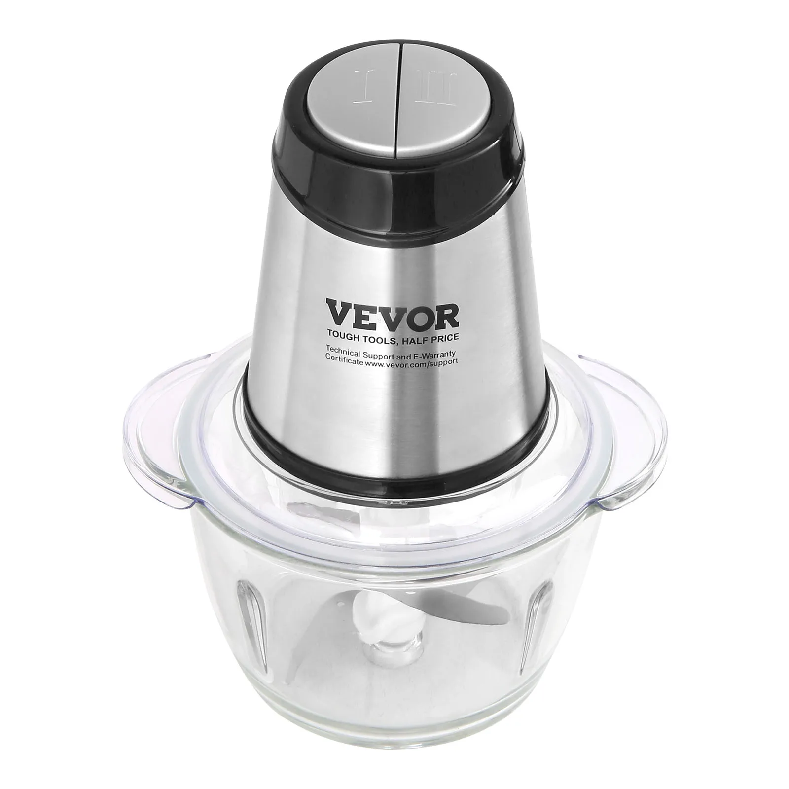 Vevor เครื่องบดอาหารเครื่องบดเนื้อไฟฟ้าพร้อมใบมีดสแตนเลส4ใบเครื่องหั่นอาหารไฟฟ้า400W ความเร็ว2ระดับเครื่องบดอาหารสำหรับเนื้อ