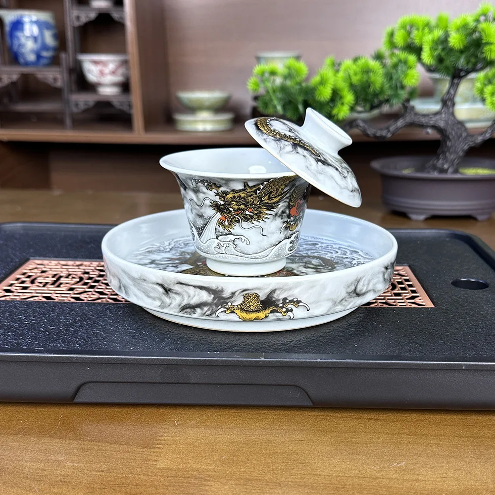 Handmade Imitation Yuan Jinlong Came down Gaiwan Tea Cup Big Pot Cheng Ercai Small Cover Bowl Kombucha Pressure Bottle Children