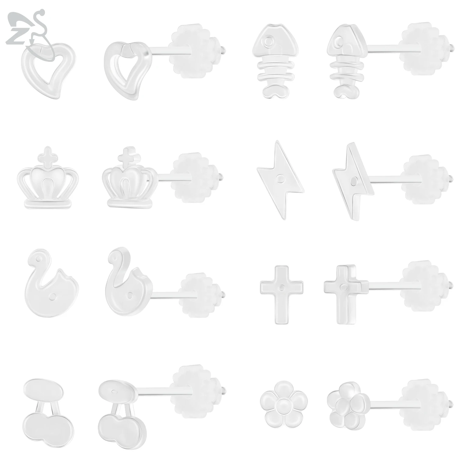 Zs 1 Paar Herz Fisch Krone Kreuzform Ohr stecker für Frauen Mädchen Harz Acryl Ohrring Tragus Helix Knorpel Piercings 20g