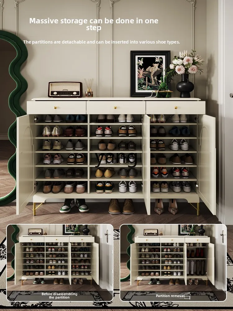 LH French Cream Wind Gabinete de zapatos de gran capacidad Puerta de entrada Gabinete de zapatos multicapa Gabinete de almacenamiento