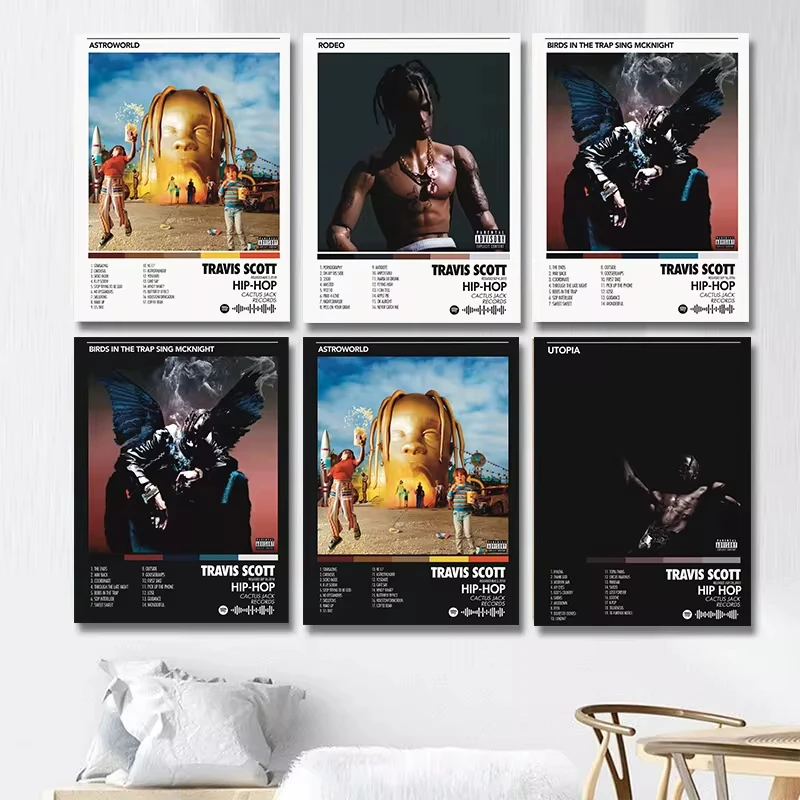 Music Album Covers Postert-travis Rapper S-scott Hiphop Singer Album Covers Canvas Painting Wall Art Picture Poster Room Decor