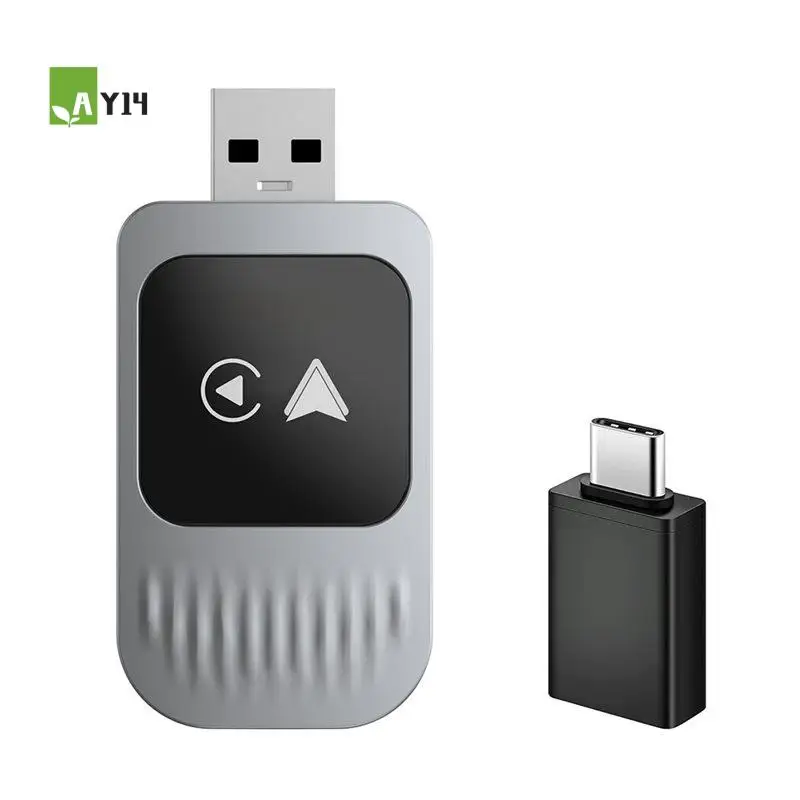 

AY14 -2-в-1 Беспроводной адаптер Carplay Android AUTO для автомобиля, Wi-Fi и Bluetooth, преобразует проводной Carplay в беспроводной с помощью USB-C адаптера