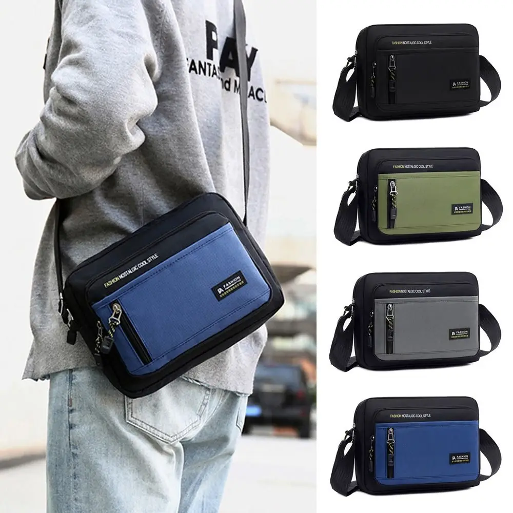 

Portable Oxford Cloth Men Shoulder Bag Large Capacity Multi Functional Waist Bag Leisure Waterproof Tote Bag Outdoor Travel