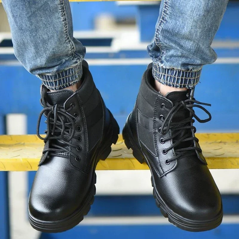 Man Shoes Leather Booties Waterproof Boots for Men Lace Up Ankle Short Barrel Retro Trendy 2025 Sale Offer New Fashion Low Price