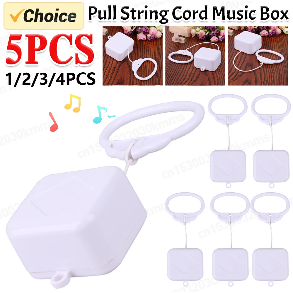 1-5Pcs Pull String Cord Music Box Waterproof Pull String Music Box with Classic Lullaby Melody Wind Up Music Box for Children