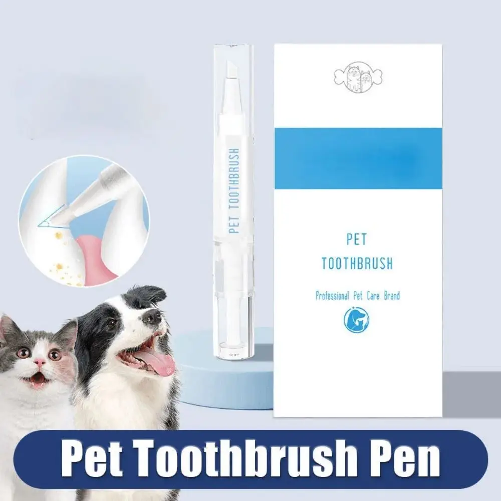 Easy To Use Pet Toothbrush Pen Teeth Clean Fresh Breath Pet Tartar Remover Pet Toothbrush Paste Brush Cat Tooth Brush Dog/Cat