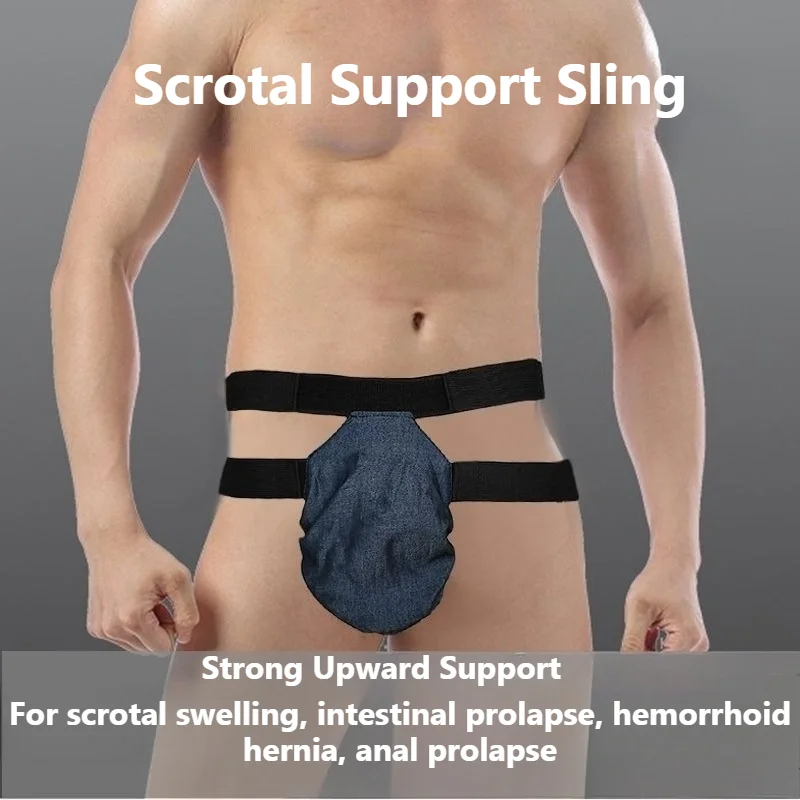 Scrotal Support Belt Men Testicular Sling Edema Fixation Anti Prolapse Cotton Lifting Brace Soft Breathable Adjustable Dedicated