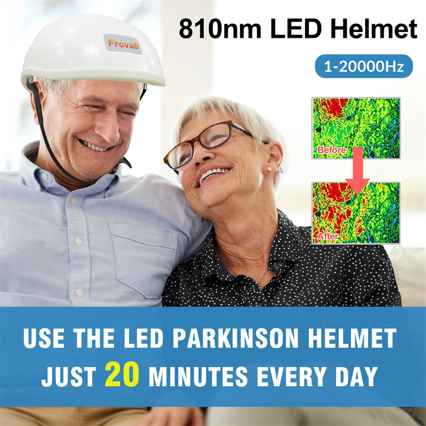 Frovab Non-Invasive Photobiomodulation LED Medical Professional Brain Fog Relief Gifts for Parkinson Patients 810nm 40Hz Helmet