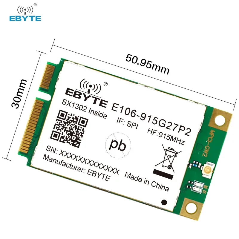 

Ebyte E106-915G27P2 SX1302 LoRa Gateway Module High Speed LoRa Spread Spectrum Module