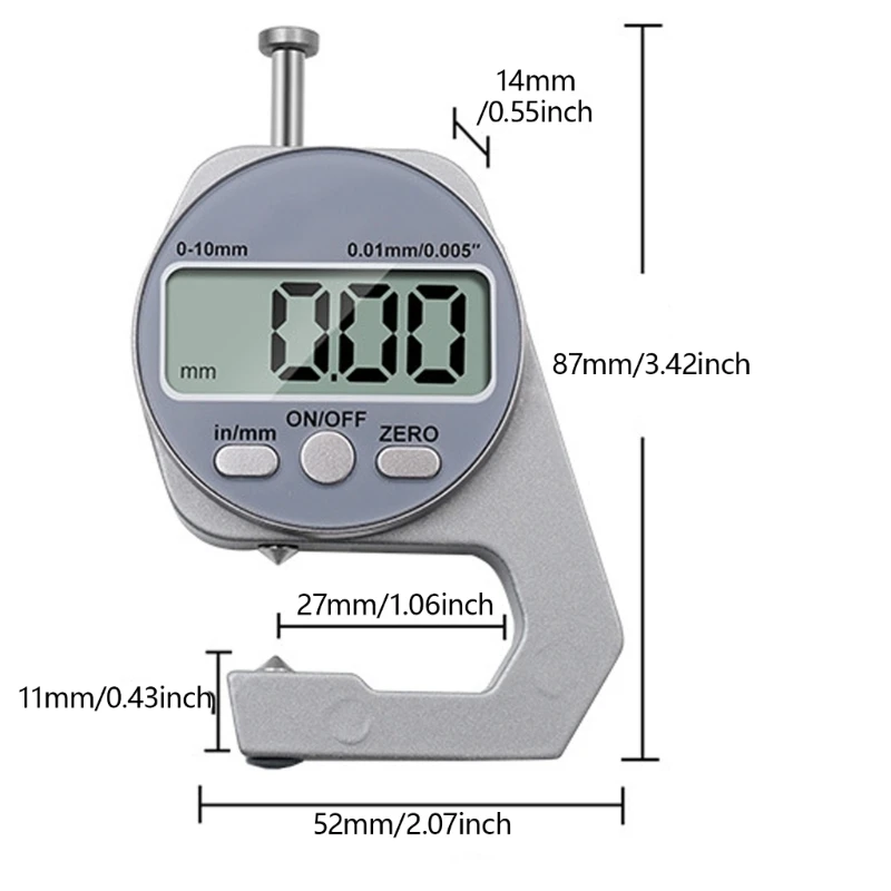 High Accuracy Digital Display Thickness Measuring Device 0-10mm Electronic Thickness Calipers for Engineers & Enthusiasts