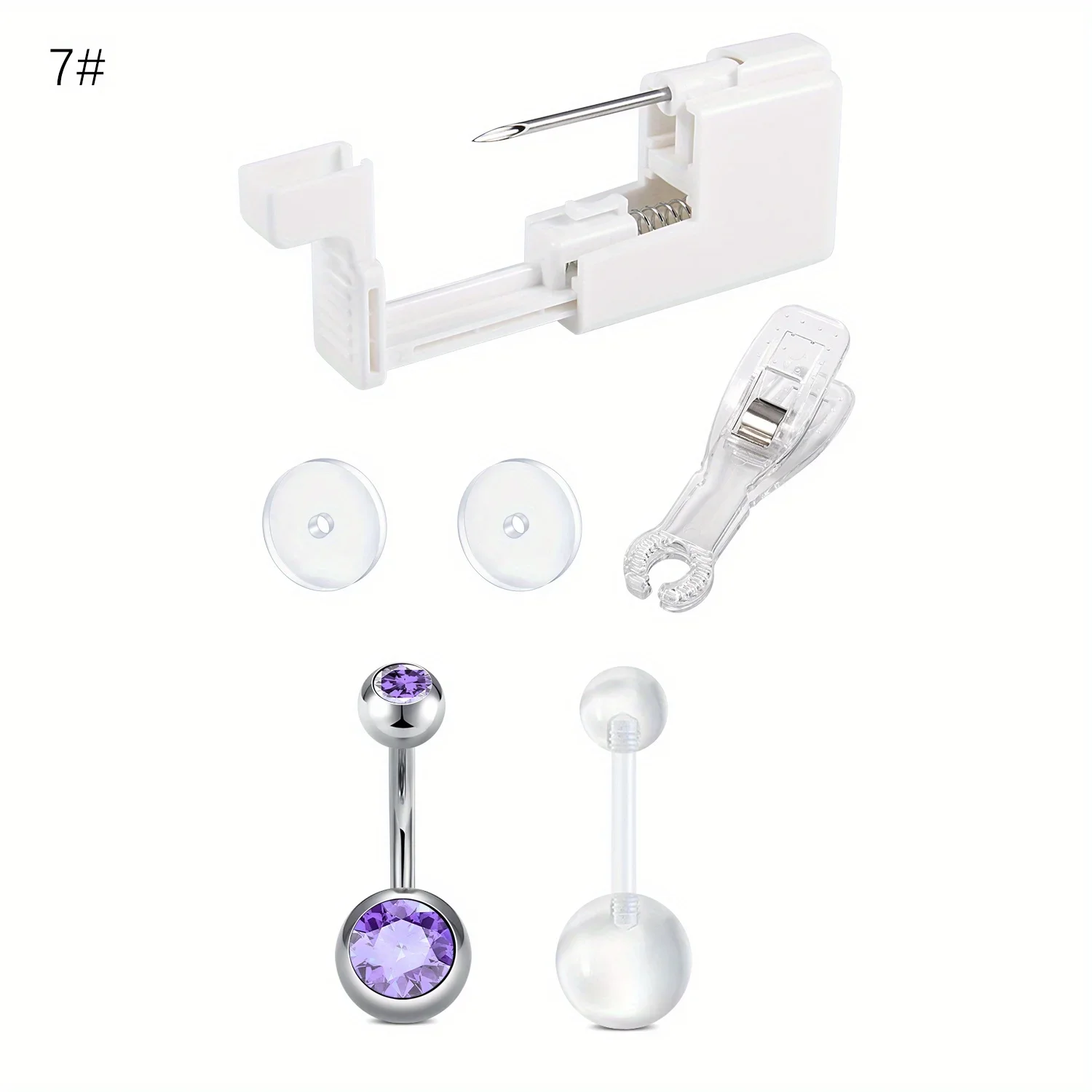 6 Stück 14G Bauchnabelring Piercing Kit, Bauchring Piercing Gun Kit Bauchnabel Piercing Gun Nabel Piercing Kit 10mm – Detail 9