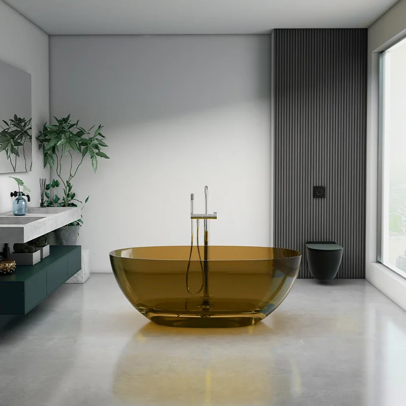 

Ванна из смолы Современная отдельно стоящая ванна для ванной комнаты 5-летняя гарантия Центр замачивания тела Прозрачная ванна