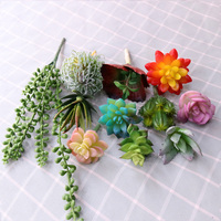 Green Pink Artificial Succulents Plants Christmas Halloween New Year Party Home Bedroom Decor Fake Plants Desktop Mini Bonsai