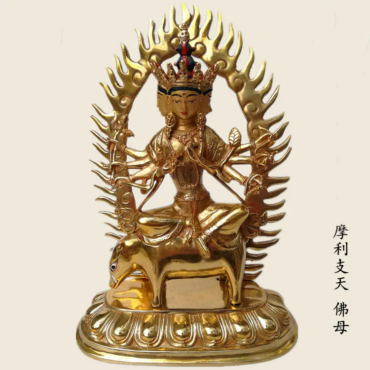 Good buddha statue # Southeast Asia Buddhism Gilding golden safety bless Marici  Bodhisattva PUSA buddha brass statue