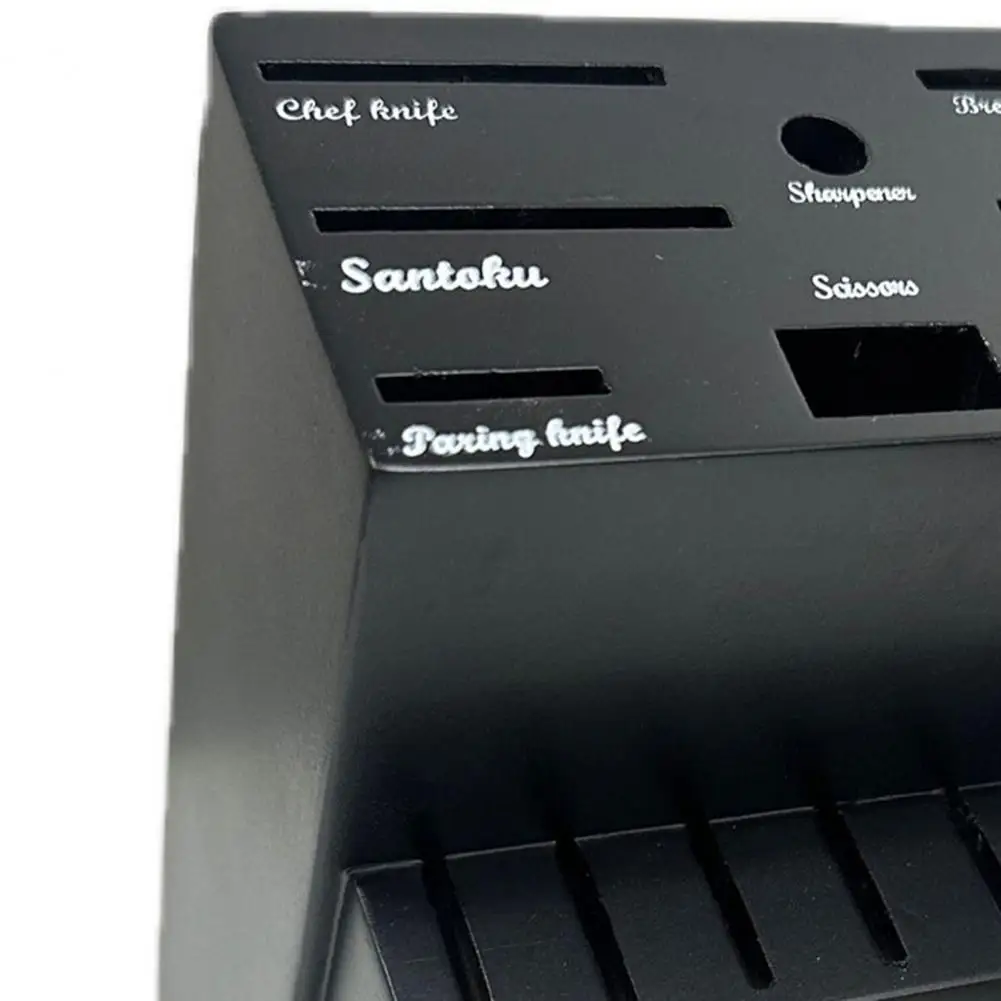 Kitchen Cutter Storage Wooden Cutter Holder with 14 Slots Anti-slip Pads Kitchen Organizer Durable Butcher Block for Countertop