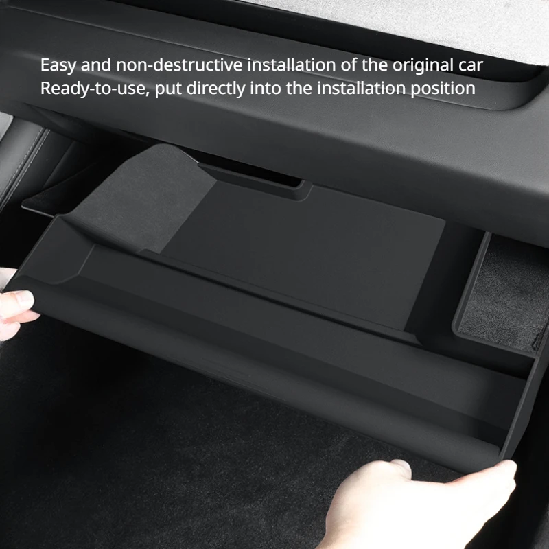 Glove Box Storage Box for 2024 Tesla New Model 3+ Highland TPE Glovebox Drawer Storage Box Organizer Partition Car Accessories