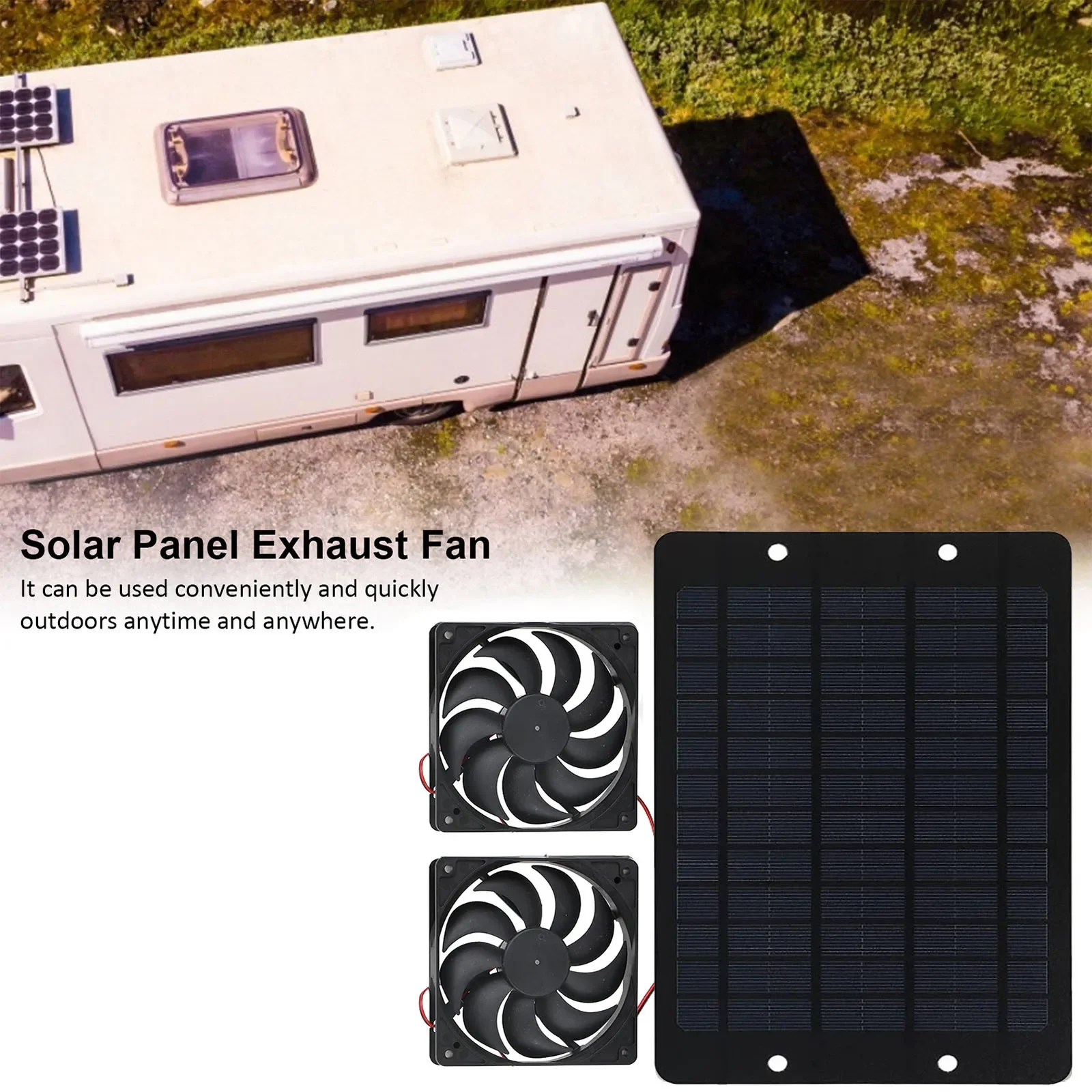 12V Solar fan Solar Charger Exhaust Fan Ventilator Solar Panel Powered Fan Air Extractor for Dog Chicken House RV Greenhouse Fan image 5