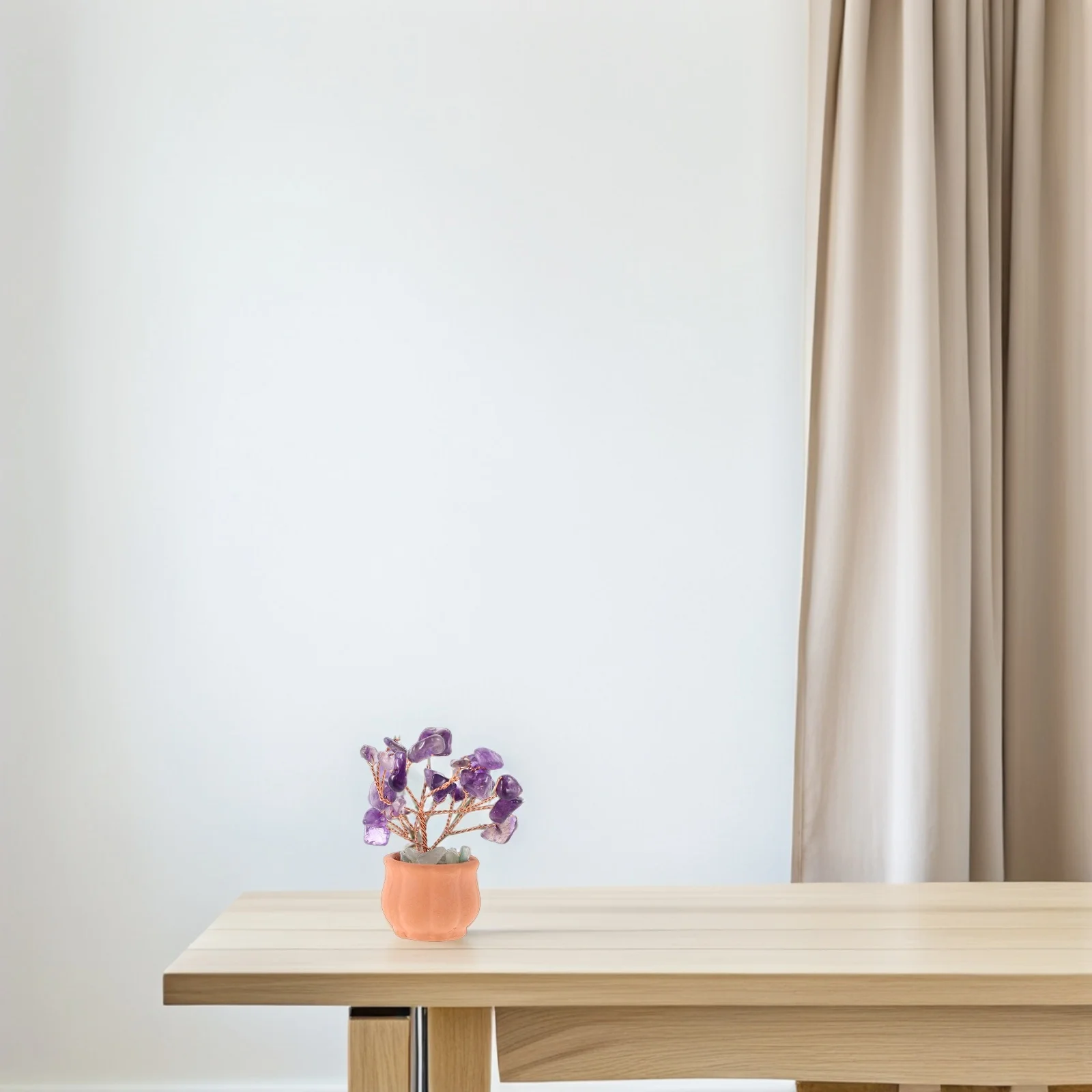 شجرة كريستال اصطناعية صغيرة 7-فرع رائعة فو زخرفة لمكتب غرفة المعيشة مكتب ديكور كريستال شجرة بونساي الديكور