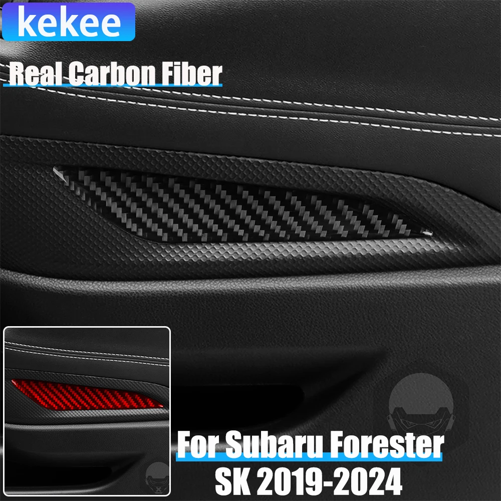 

Автомобильные аксессуары из настоящего углеродного волокна, декоративная накладка на дверь, мягкая наклейка для Subaru Forester SK 2019 2020 2021 2022 2023 2024