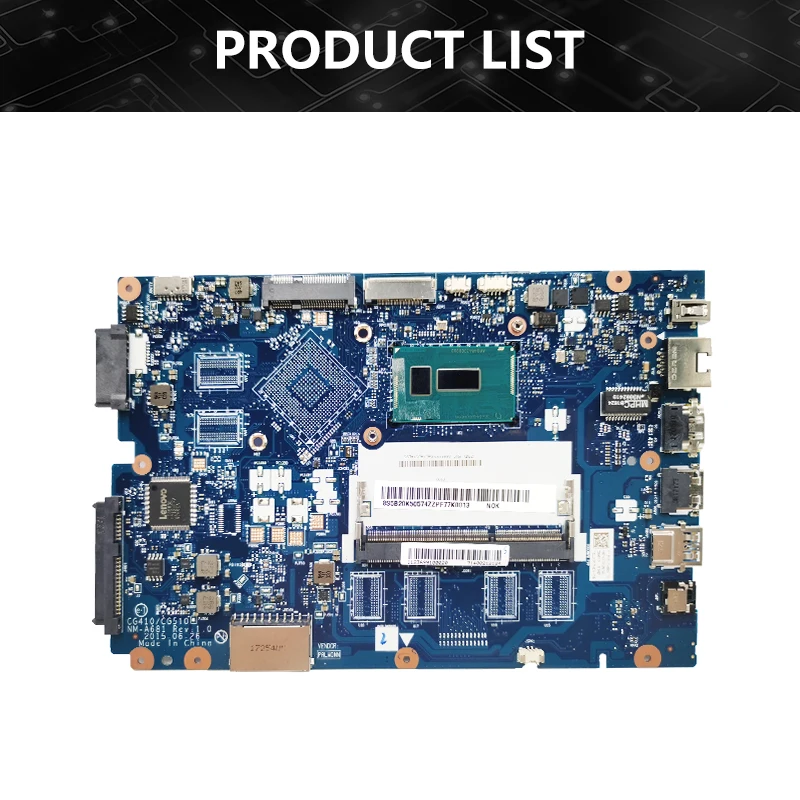 Placa base para portátil Lenovo Ideapad, 100-14IBD, CG410/CG510 NM-A681 con I3-5005U, DDR3 completamente probada, OK