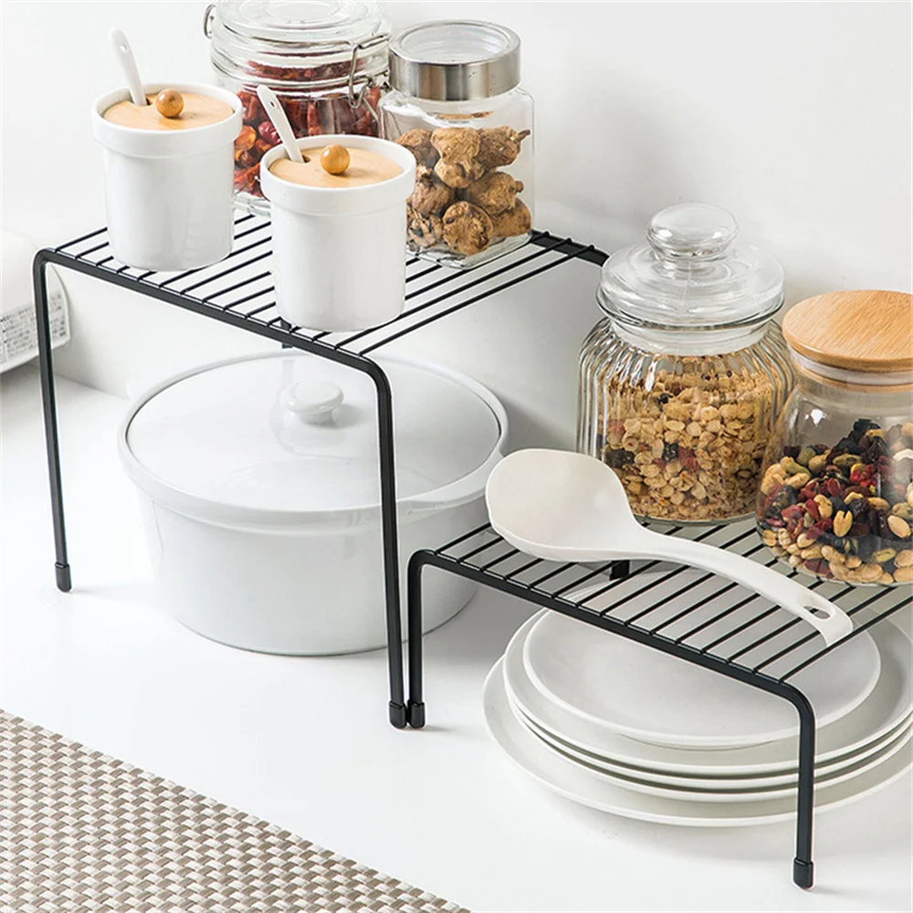 2/1Pcs Expandable Shelf Organizer For Kitchen Countertop, Metal Cabinet Organizer Pantry Sht, Space Saving Non Slip Rustproof