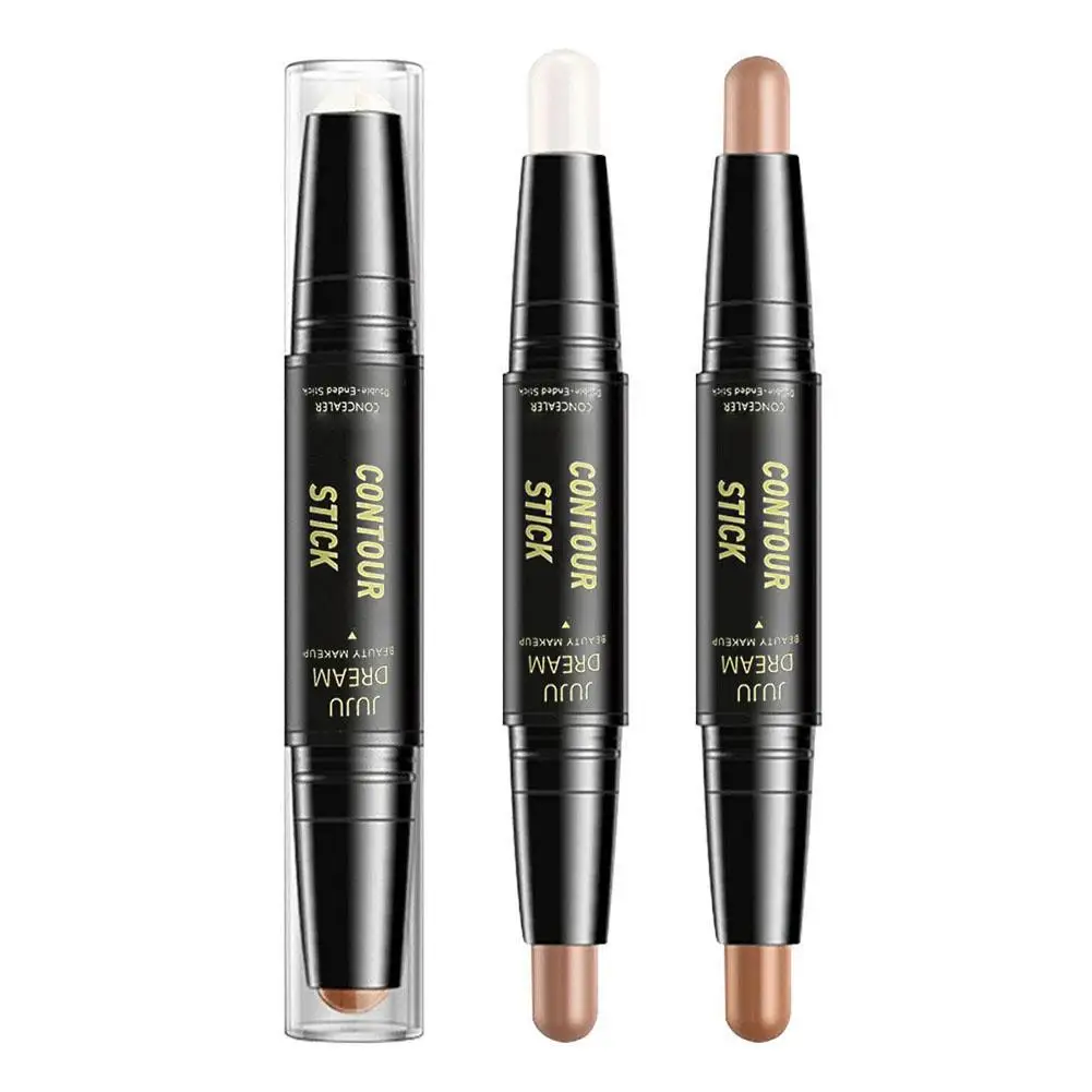 Double-head Face Highlight Contour Stick Oil-control Concealer Pencil Facial Highlight Corrector Pen Long Lasting Makeup Tool