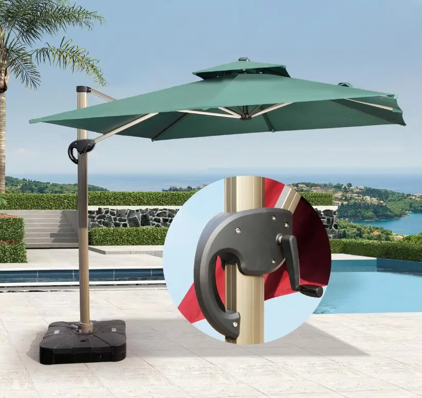High Quality Square Parasol Patio Sun Garden Umbrella Outdoor Parasol Large Roman Umbrella 300x300CM