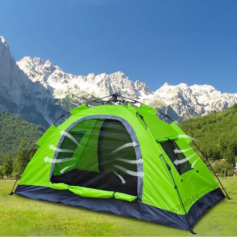 Outdoor Camping Tent, Double-layer Explosion-proof Rain, Single Person Automatic Quick Opening Tent, Outdoor Fishing and Camping