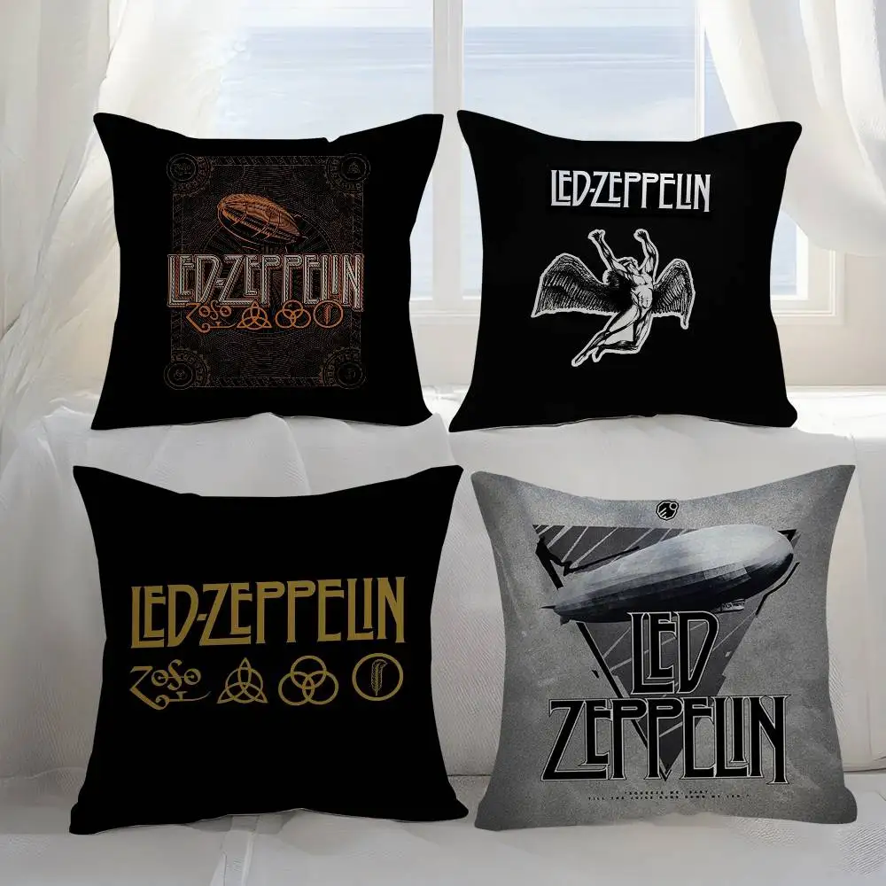 L-Led Z-ZeppelinS Pillow Case Sofa Short Plush Double-sided HD Printing Room Home Office Gift Cushion Cover
