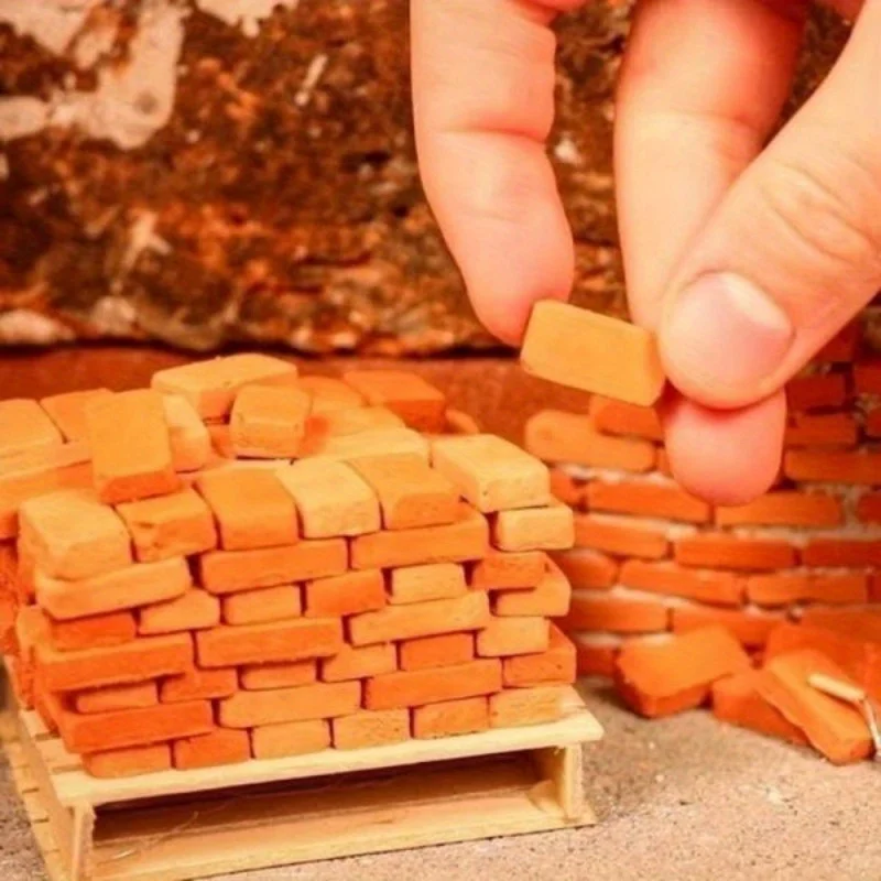 50 SZT. Miniaturowe Klocki Rzemieślnicze Sztuczne Ręcznie Robione Materiały Dekoracyjne z Gliny DIY Budowanie Ścian Architektura Ogród Krajobraz