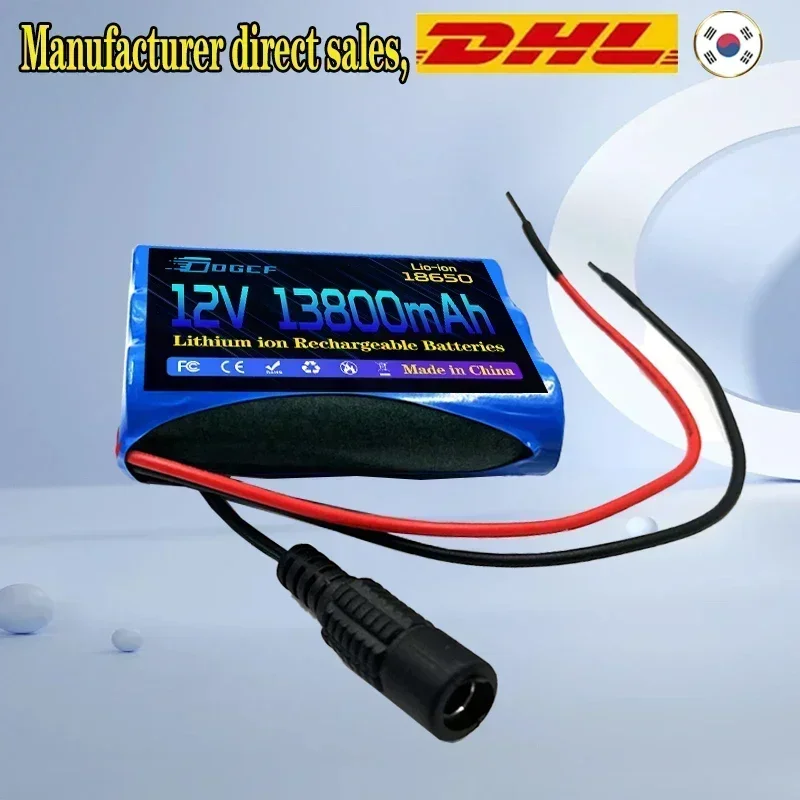 12 V 13800 mAh 3S1P 18650 Lithium 🔋 Akku für Lautsprecher, Taschenlampe, CCTV, GPS, Suchscheinwerfer, langlebig, wiederaufladbar