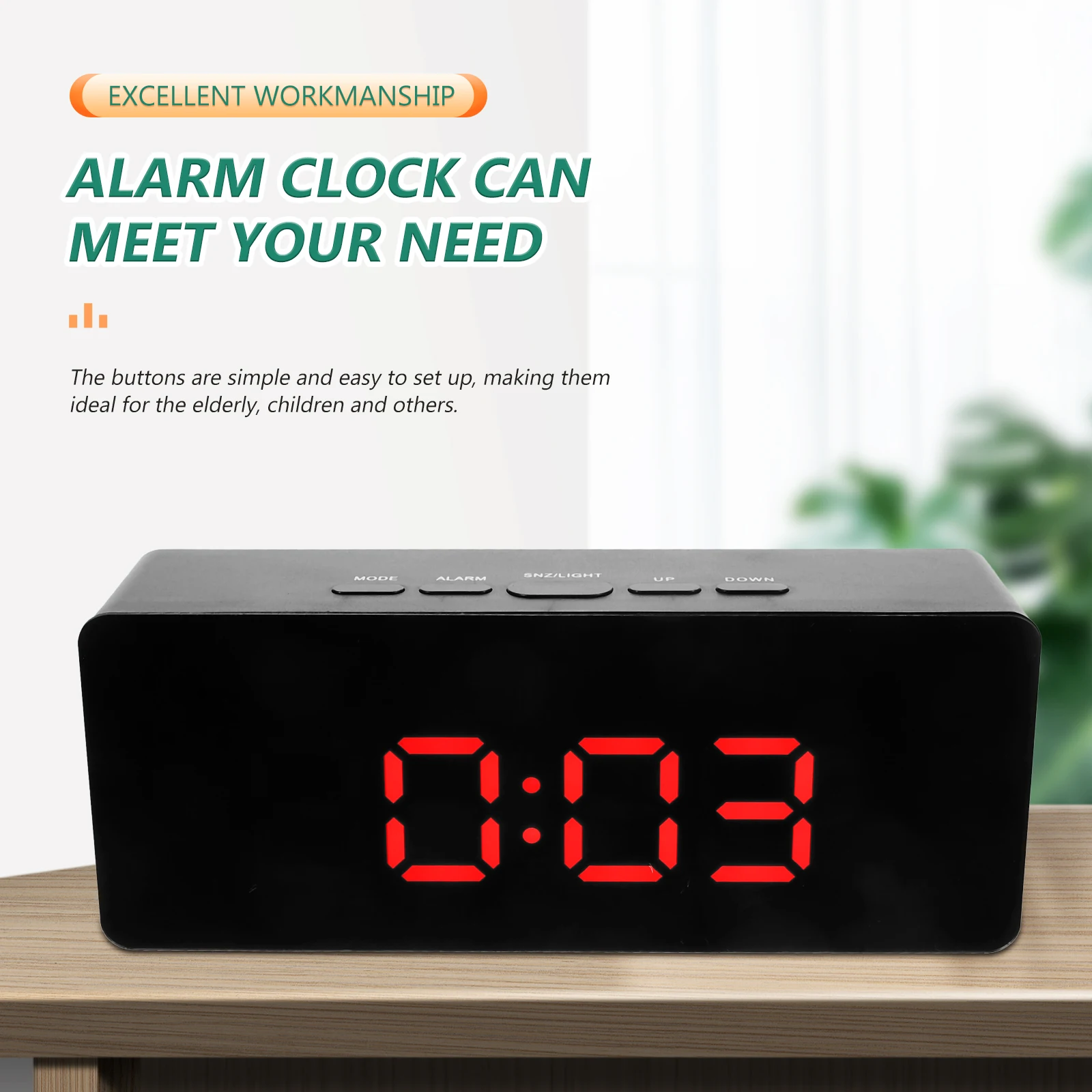 

Digital Alarm Led Electric Clock With Mirror Surface Compact Small Desktop Clock For Bedroom Living Room Decor Home Office Use