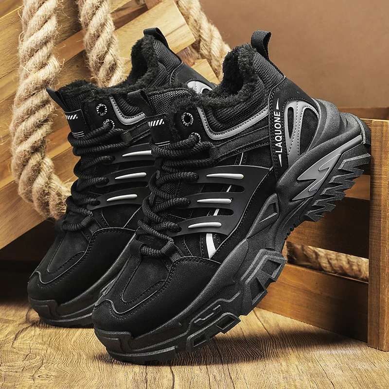 

2025 Winter Velvet Warm Men's Shoes High Top Cotton Shoes Casual Dad Shoes Fashionable and Trendy Casual Shoes shoes for men