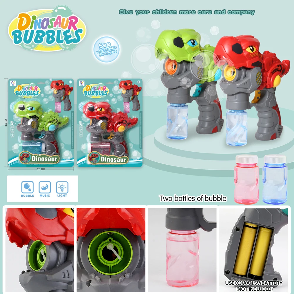 Seifenblasenmaschine, vollautomatisches Seifenblasenlicht. Seifenblasenmaschine für den Außenbereich ohne Batterie ohne Seifenblasenwasser-Dinosaurier-Spielzeug