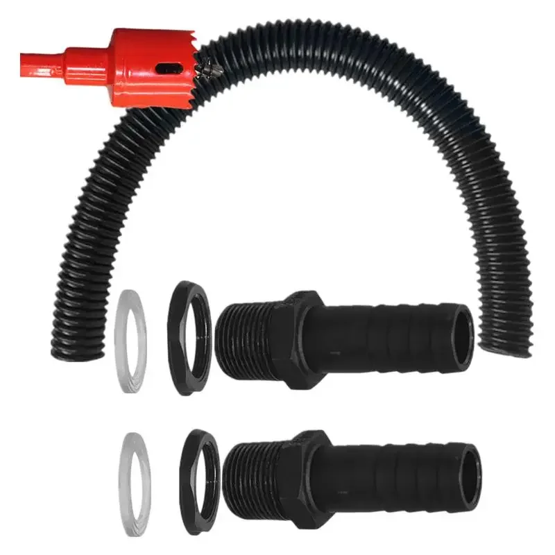 Plastic Hose Connector Rain Bucket 0.5 Meters Hose 25mm Connector Two Hose Connector Kit Garden Supplies Watering Irrigation