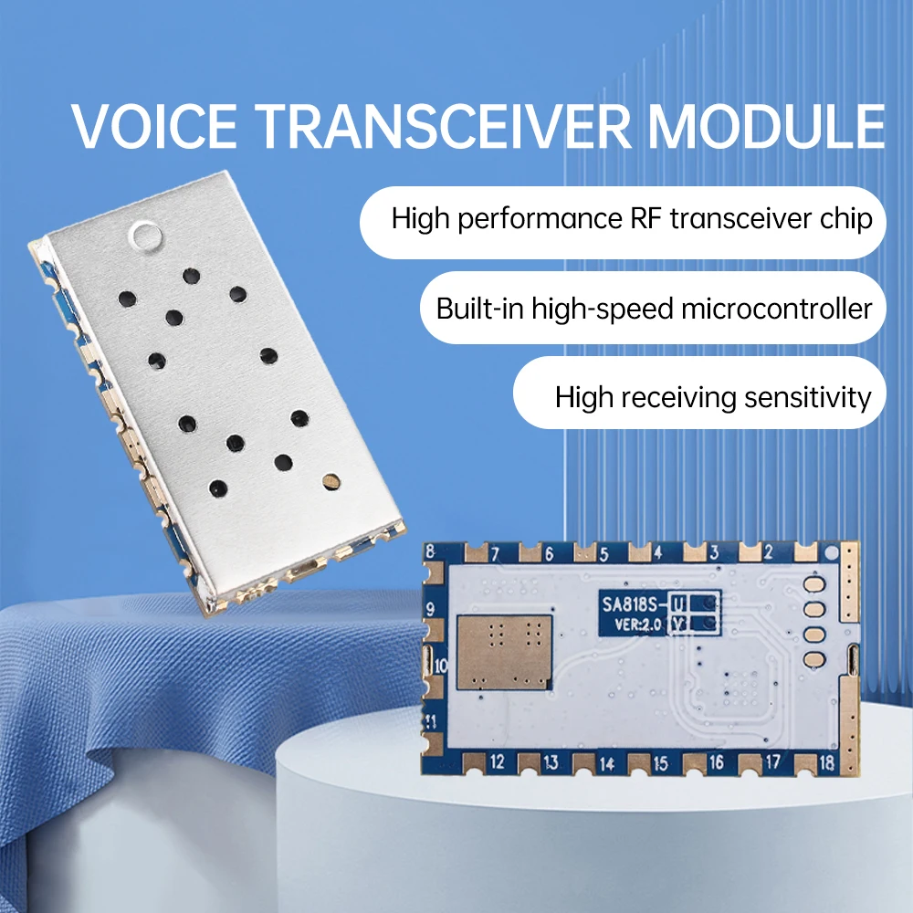 1W Wireless Analog Intercom Module SA818S Voice Transceiver Module UHF 400-470MHz/VHF 134-174MHz Frequency Talkie Module